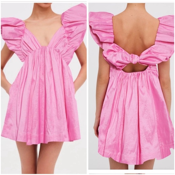 NEW for Love and lemons Clementine Mini dress pinkM